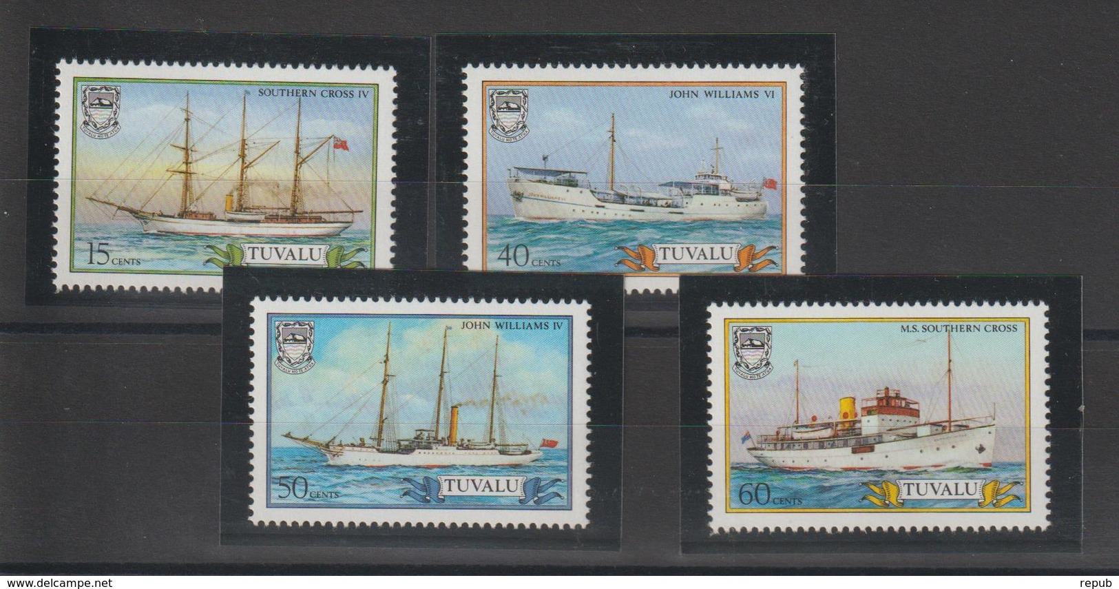 Tuvalu 1987 Bateaux 416-19 4 Val ** MNH - Tuvalu