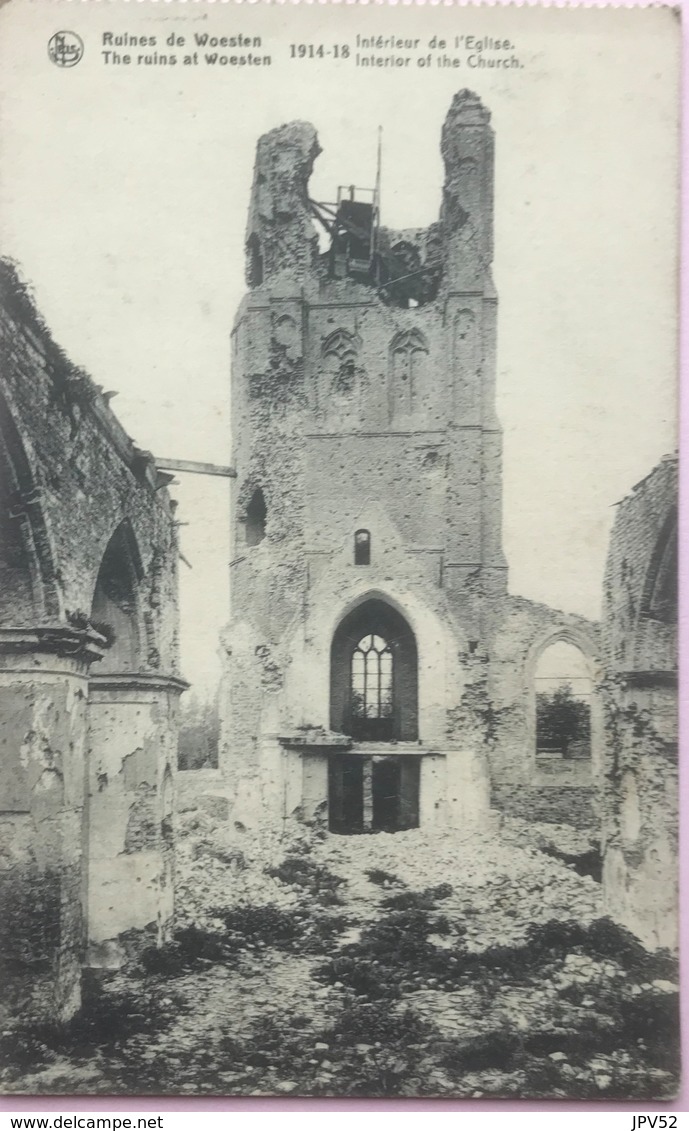 (2448) Vleteren - Ruines De Woesten - Intérieur De L'Eglise - 1914-18 - Vleteren