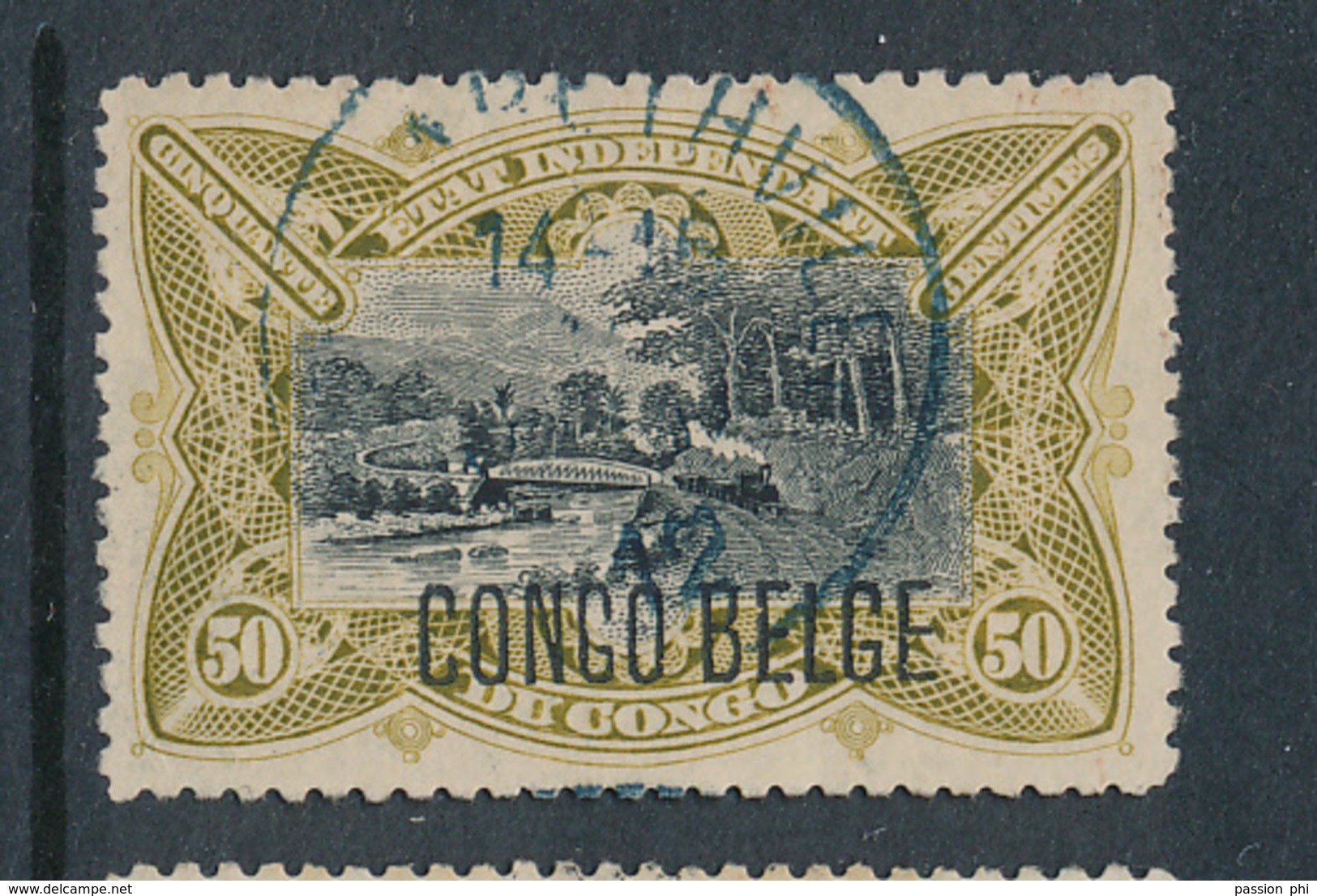 BELGIAN CONGO 1909 ISSUE "TYPO" COB 45 USED PLATE POSITION  NUMBER 17 - Oblitérés