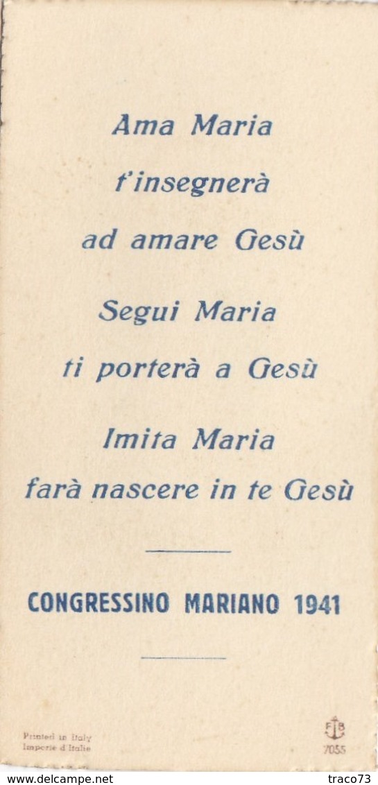 MARIA IMMACOLATA - Congresso Mariano 1941 _ Santino - Santini