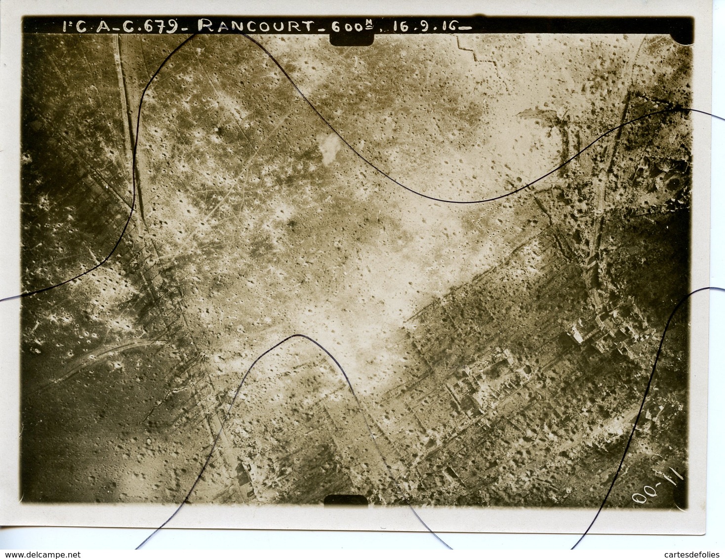 PHOTO ANIMÉE. Photographie Prise Depuis Un Avion . SOMME. RANCOURT. 16 Septembre 1916.L'CA-C.679. 600 M - Lieux