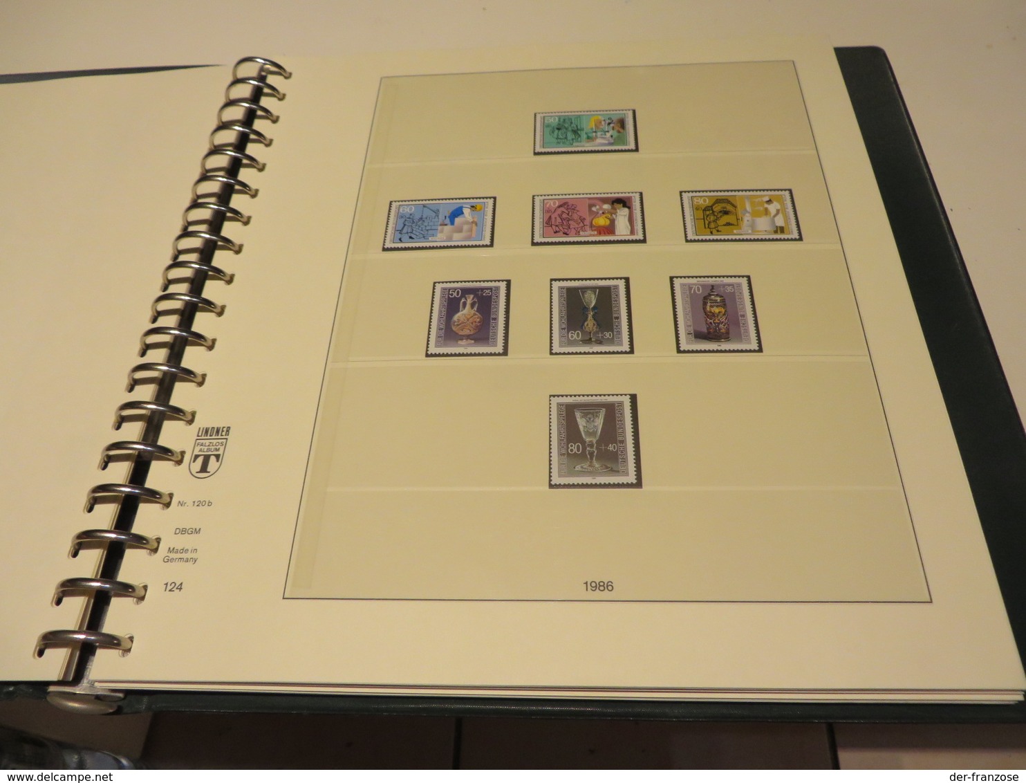 DEUTSCHLAND - BUND  1986 bis 1991  Posten  ** / MARKEN auf LINDNER -T- FALZLOS - VORDRUCKTEX  im RINGBINDER