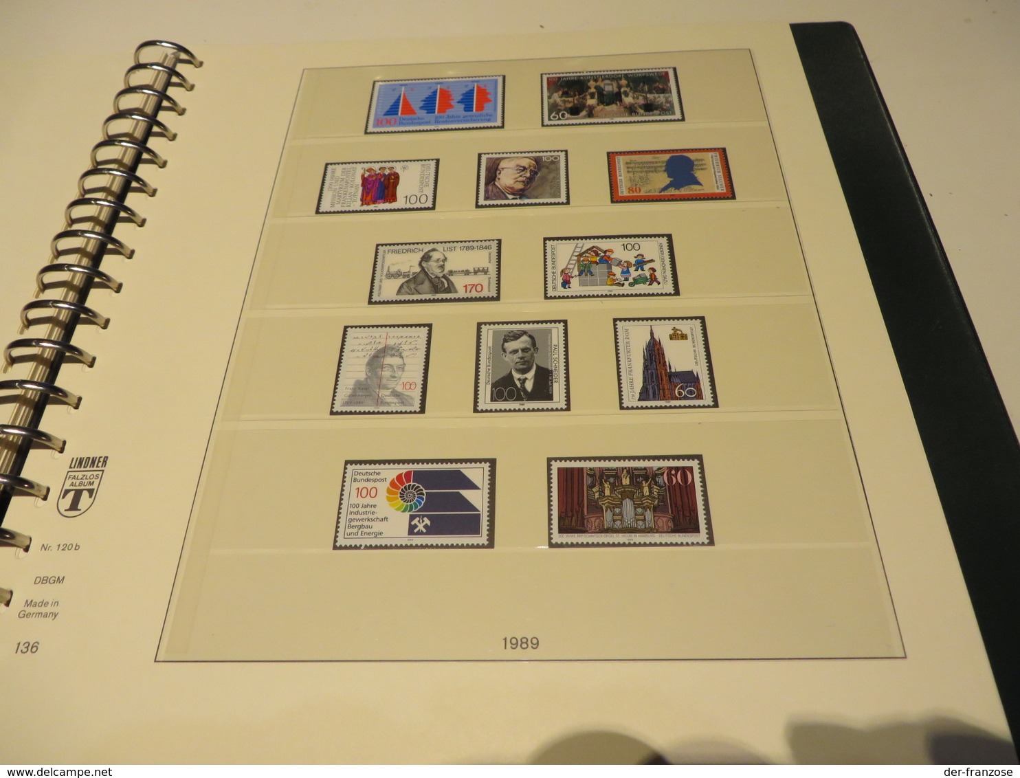 DEUTSCHLAND - BUND  1986 bis 1991  Posten  ** / MARKEN auf LINDNER -T- FALZLOS - VORDRUCKTEX  im RINGBINDER