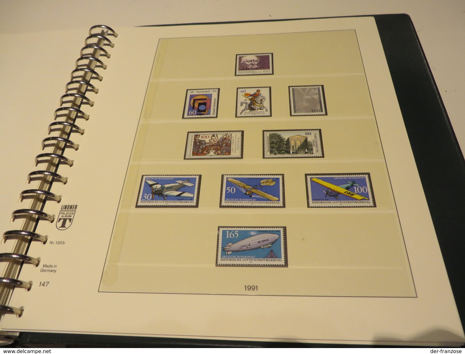 DEUTSCHLAND - BUND  1986 bis 1991  Posten  ** / MARKEN auf LINDNER -T- FALZLOS - VORDRUCKTEX  im RINGBINDER