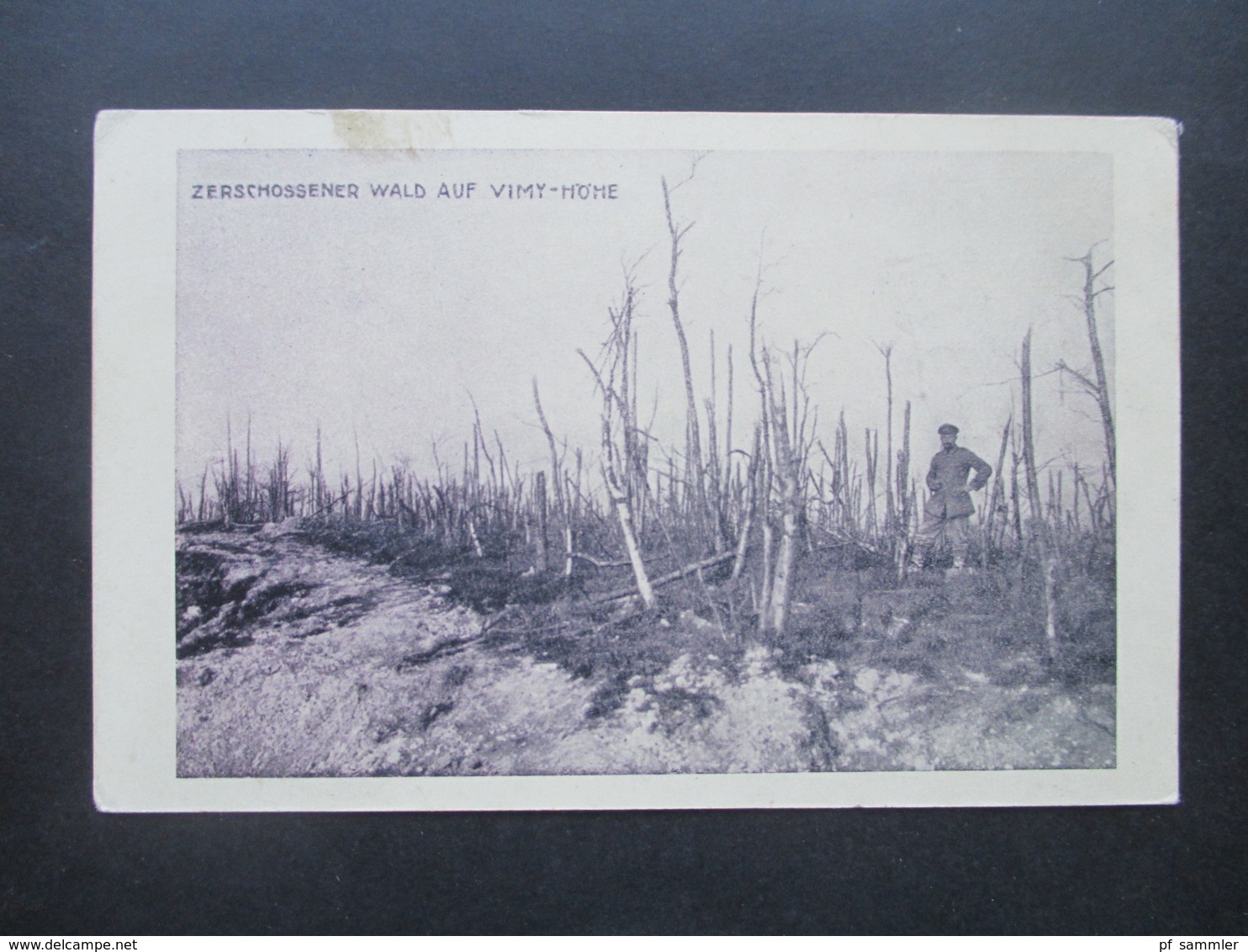 Deutsches Reich Feldpost 1. WK 1916 AK Zerschossener Wald Auf Vimy - Höme FP Briefstempel Res. Inf. Regt. No 10 - Briefe U. Dokumente