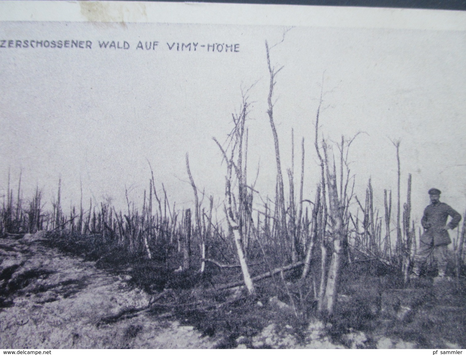 Deutsches Reich Feldpost 1. WK 1916 AK Zerschossener Wald Auf Vimy - Höme FP Briefstempel Res. Inf. Regt. No 10 - Briefe U. Dokumente