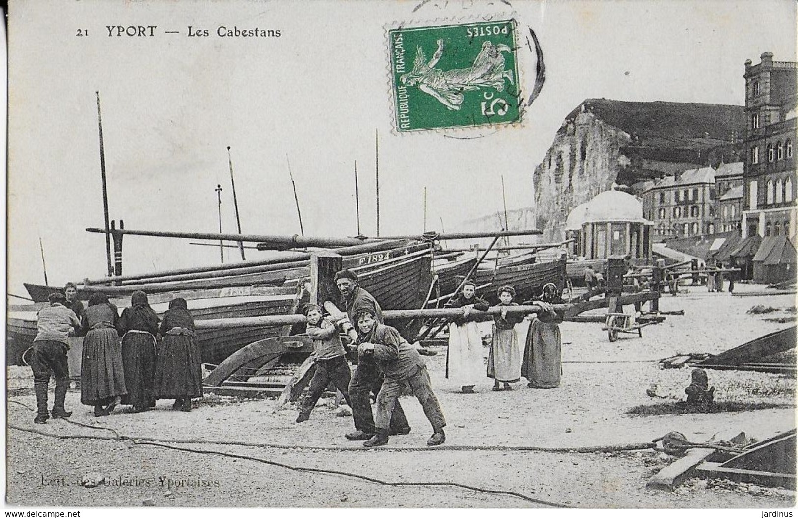 YPORT (76) ; Les Cabestans Sur Les Quais- Tout Le Monde Participe (1908) - Yport