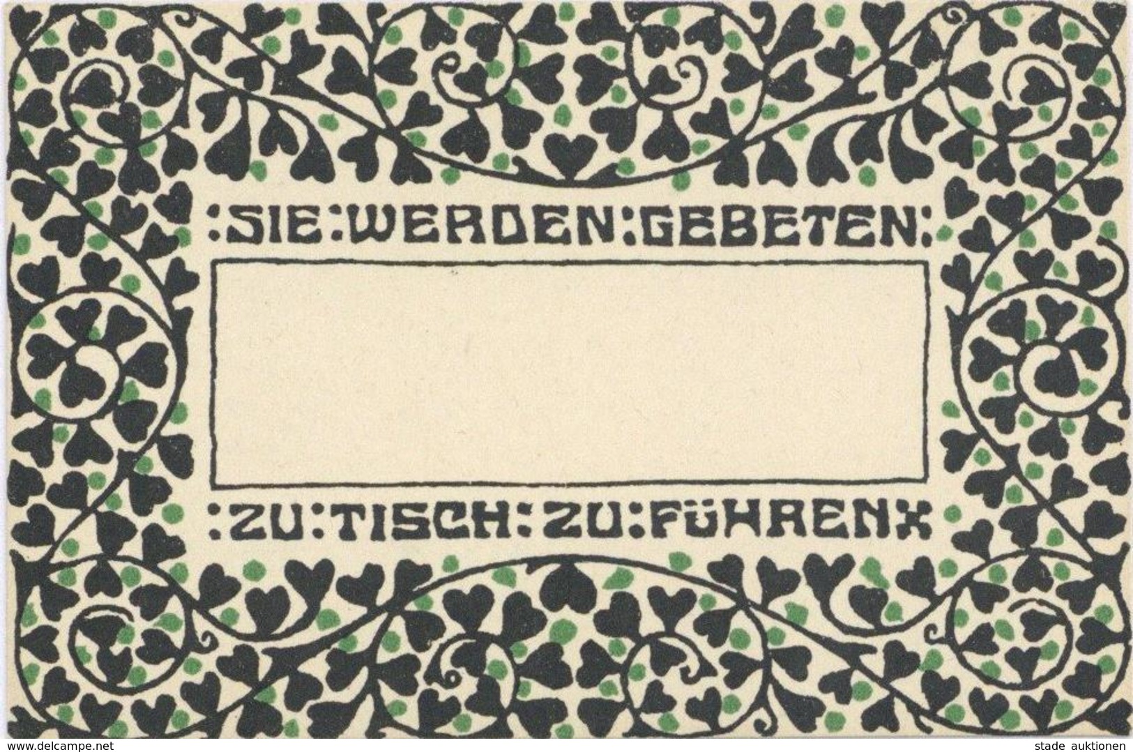 Wiener Werkstätte Ballkarte Sie Werden Gebeten ... Zu Tisch Zu Führen I- - Kokoschka