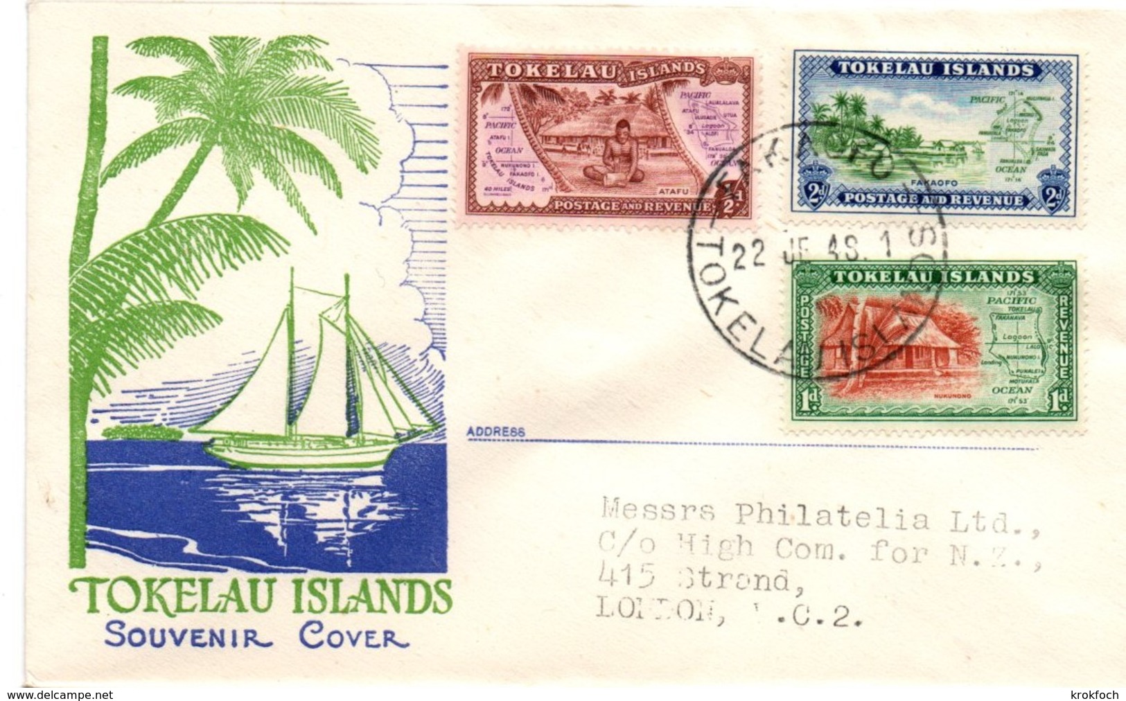 Tokelau 1948 - Souvenir Cover - Lettre Brief - Tokelau