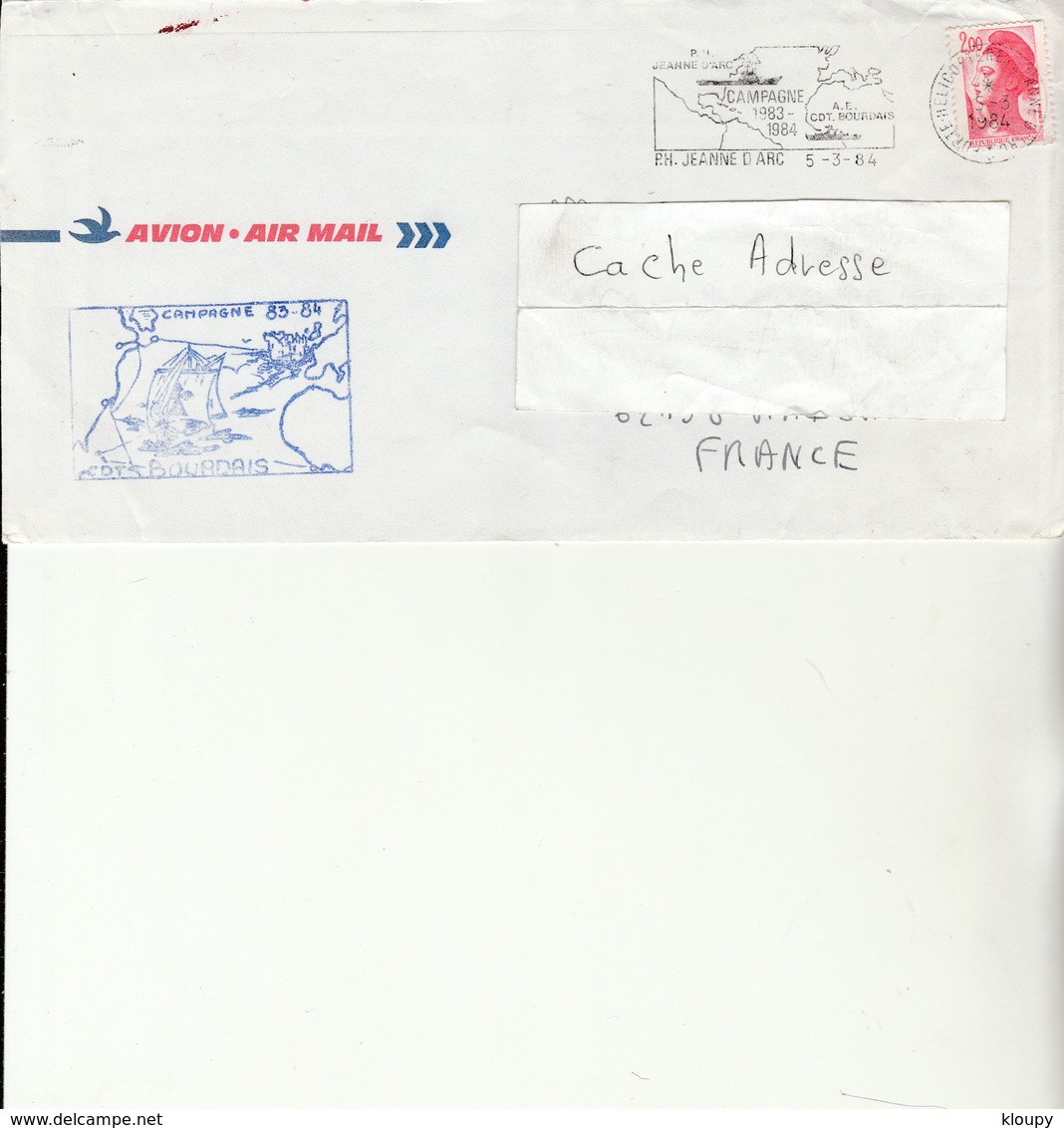 L 1 - Enveloppe Avec Cachet Porte Hélicoptères Jeanne D'Arc - Poste Navale