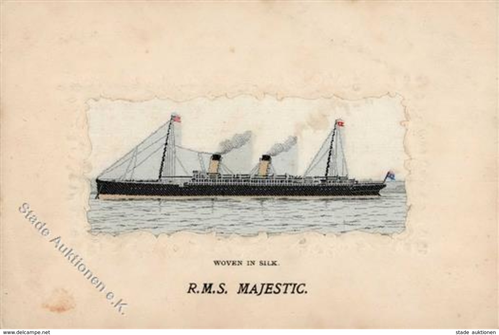 Seide Gewebt RMS Majestic 1905 I-II (fleckig) Soie - Sonstige & Ohne Zuordnung
