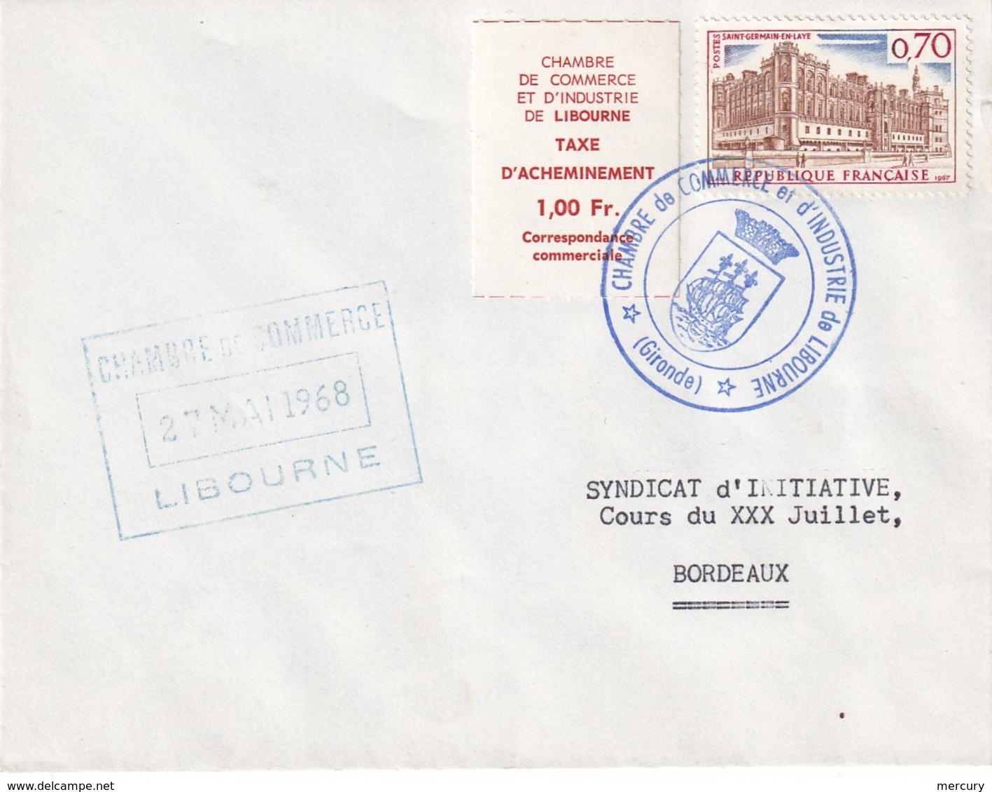 FRANCE - Libourne De 1968 - Les 2 Valeurs Sur Lettre - 2 Scans - Other & Unclassified