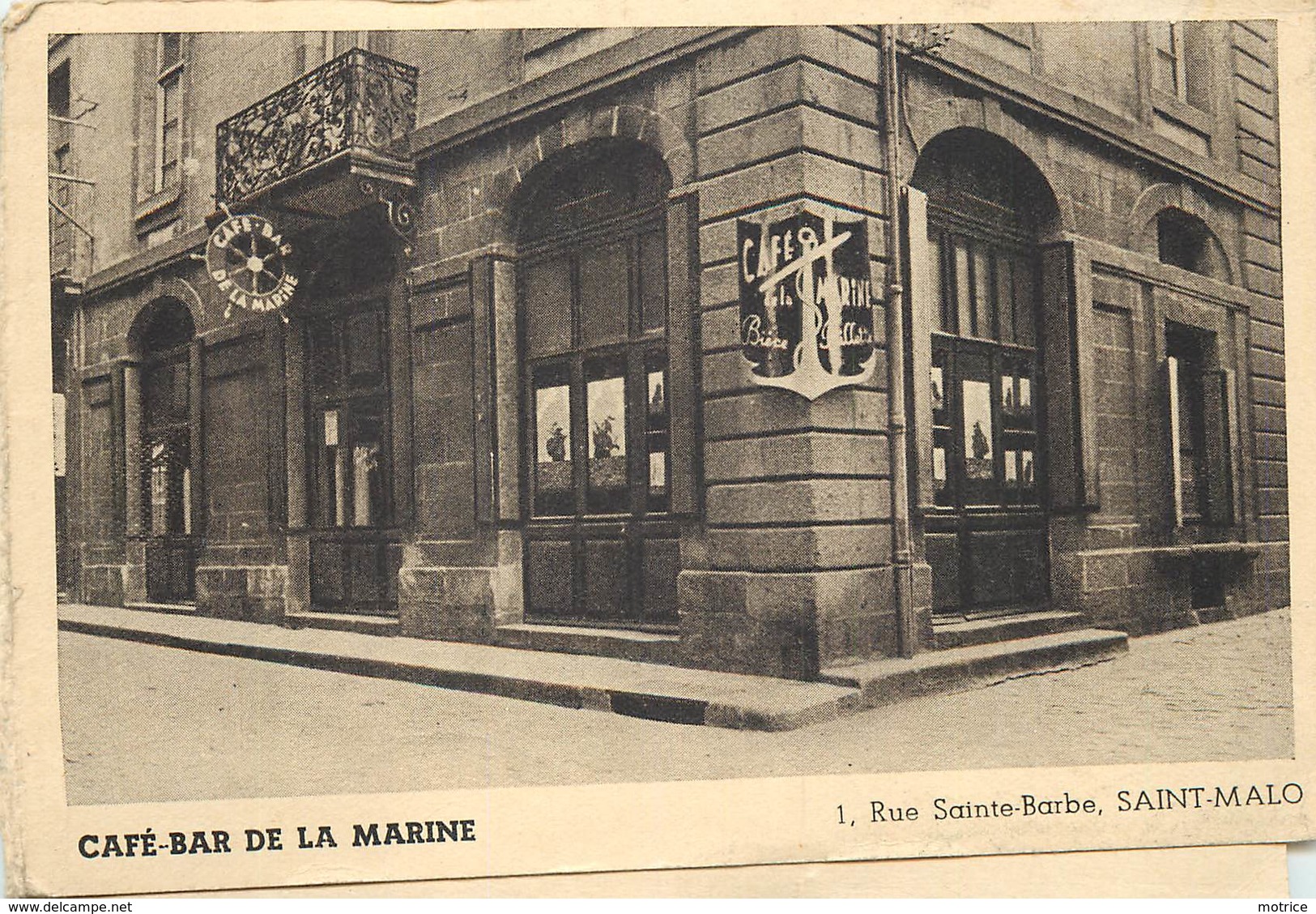 SAINT MALO - Café-Bar De La Marine, Carte Double Format 14cm X 9,5cm (fermée). - Sonstige & Ohne Zuordnung