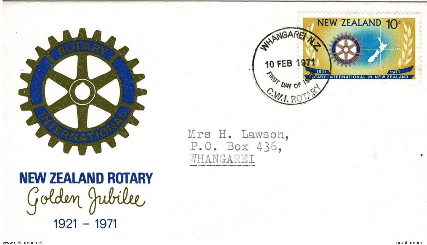 New Zealand 1971 Rotary Golden Jubilee FDC - FDC