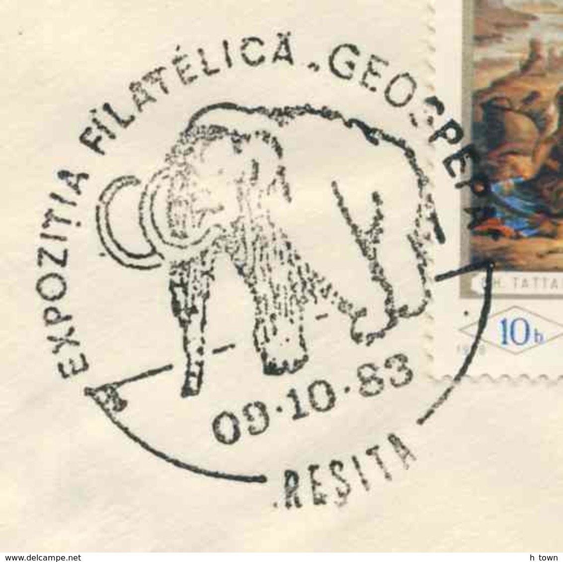 924  Mammouth: Oblit. Temp. 1983 -  Mammoth Pictorial Cancel. Eléphant, Prehistory. Animaux Préhistoriques Fossile - Préhistoriques