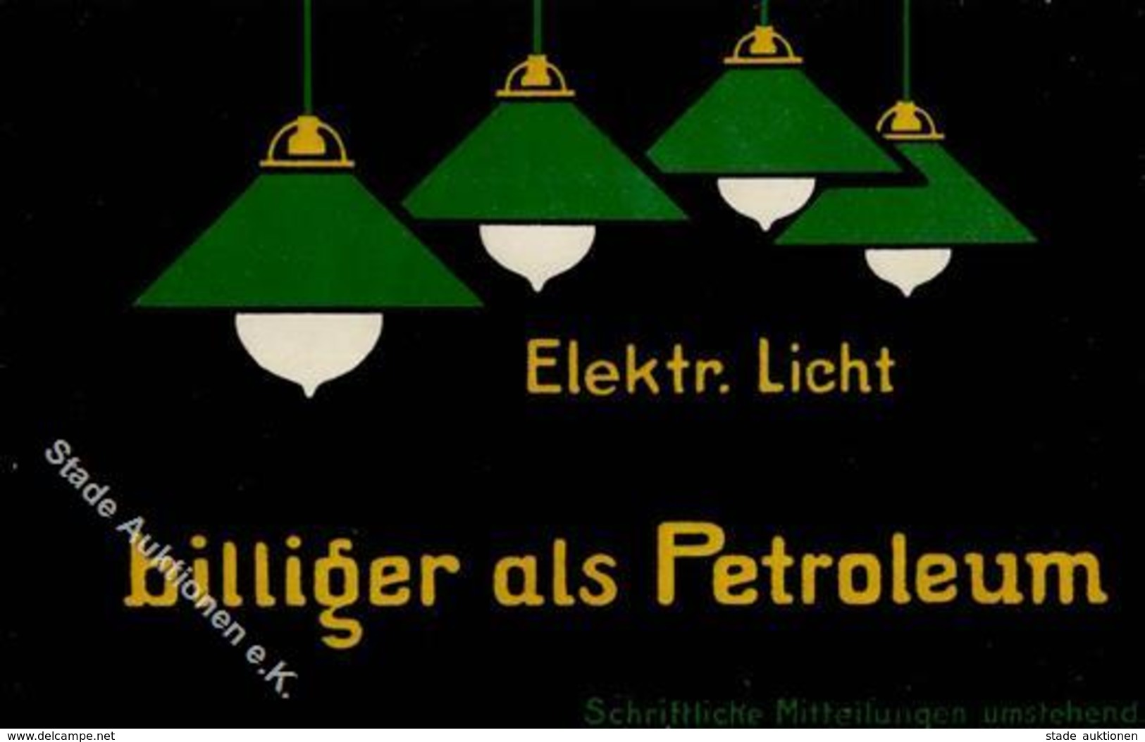 ELEKTRISCHES LICHT - Billiger Als Petroleum - Werbekarte D. Elektrizitätswerk Westfalen AG WANNE  I-II - Werbepostkarten