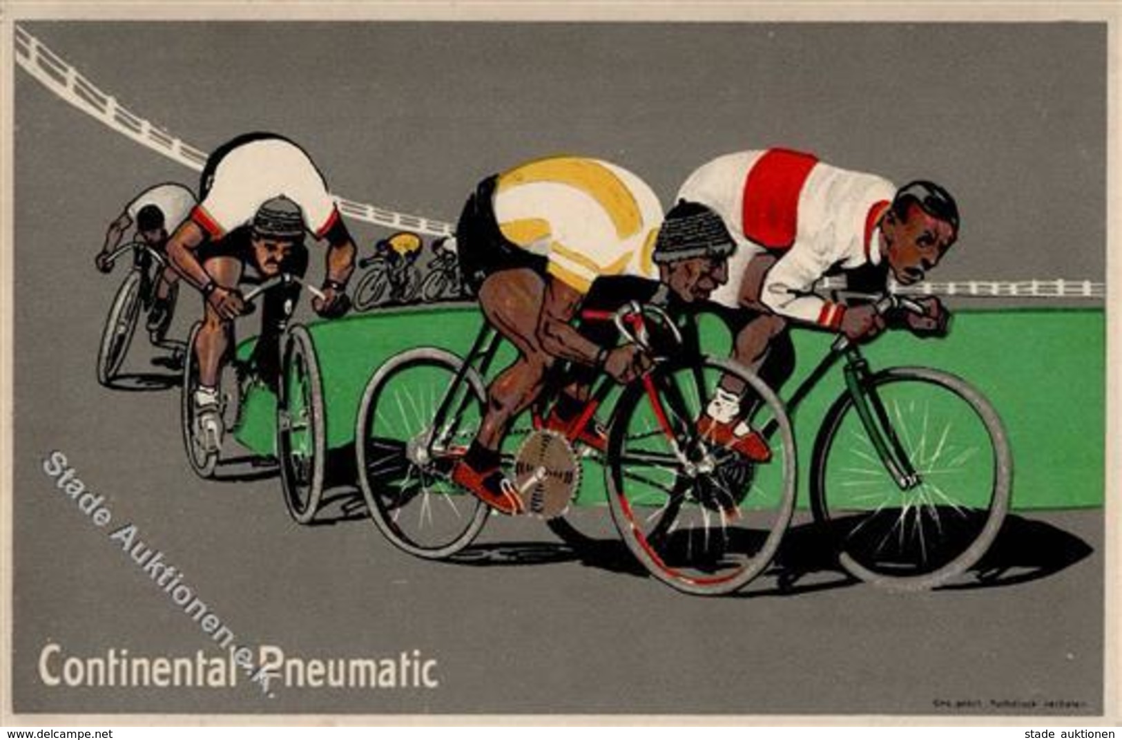 Continental Pneumatic Radrennen I-II - Werbepostkarten