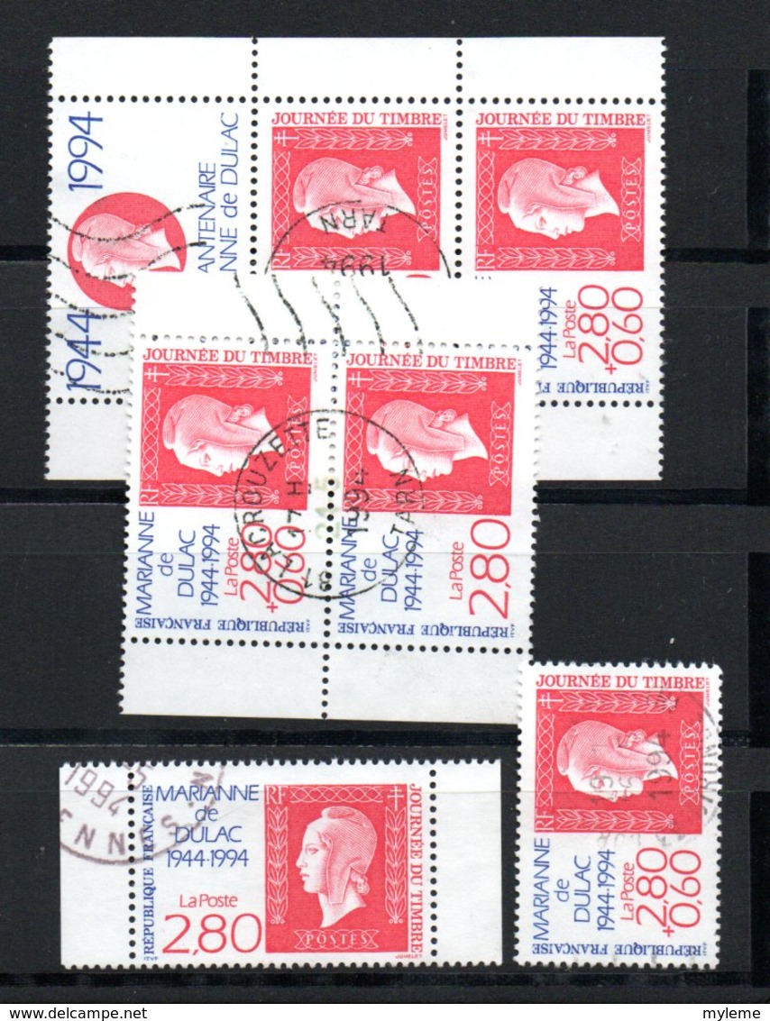 B72 France N° 2863 + 2864 + P2864A + P2864Aa Oblitéré Avec Belle Oblitération Ronde - Used Stamps