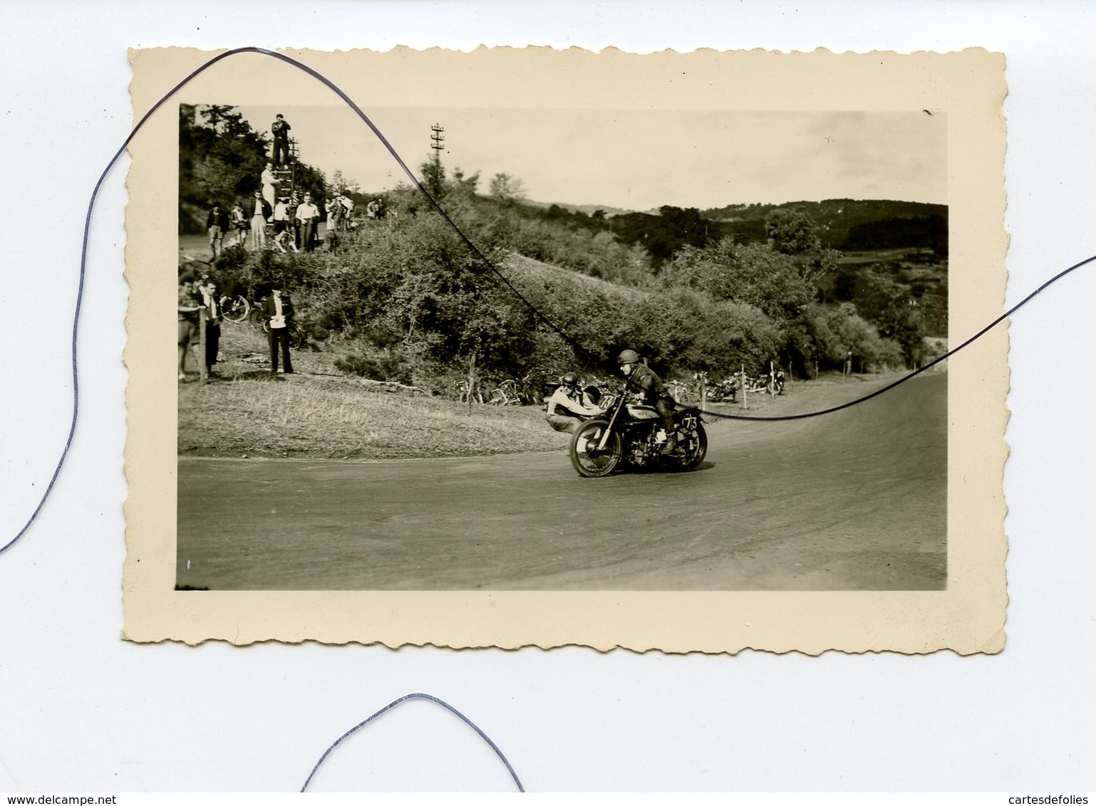 PHOTO. Une Course De Moto. SIDE-CAR EN PLEIN VIRAGE Technique Du Passager    .NORTON , GILERA , B.S.A , AUVERGNE - Cars