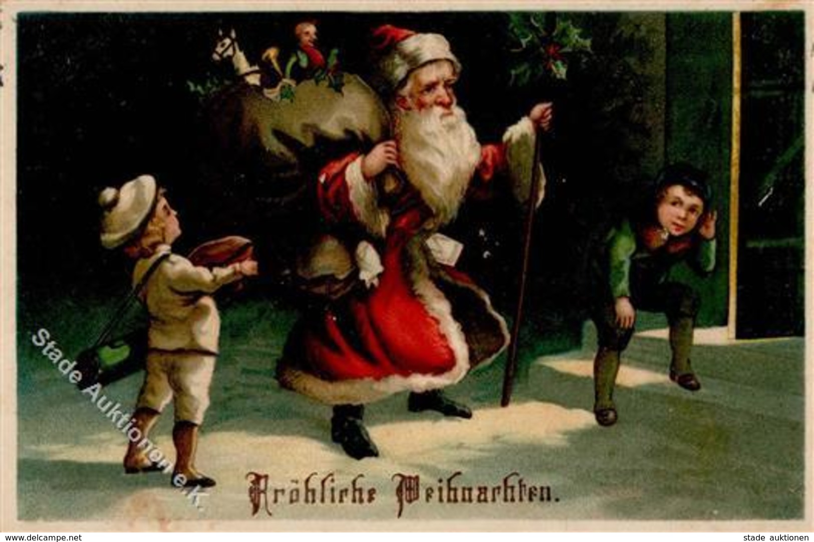 Weihnachtsmann Kinder Spielzeug Präge-Karte 1909 I-II Pere Noel Jouet - Sonstige & Ohne Zuordnung