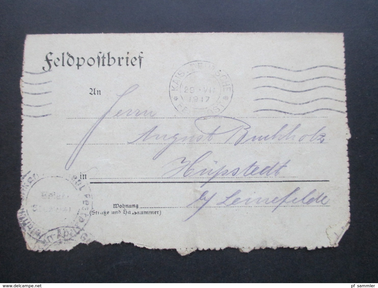 DR Feldpost 1. WK Feldpost 1917 Feldpostbrief Kais. Deutsche Feldpost Fahrer In Belgien Gent ?! - Briefe U. Dokumente