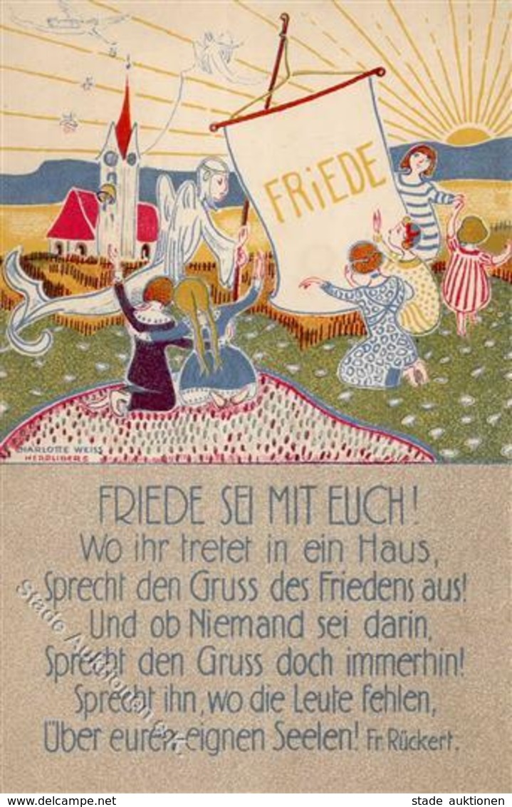 FRAUEN-FRIEDENSBUND ZÜRICH - Propaganda-Künstlerkarte Sign. Charlotte Weiss I-II - Geschichte