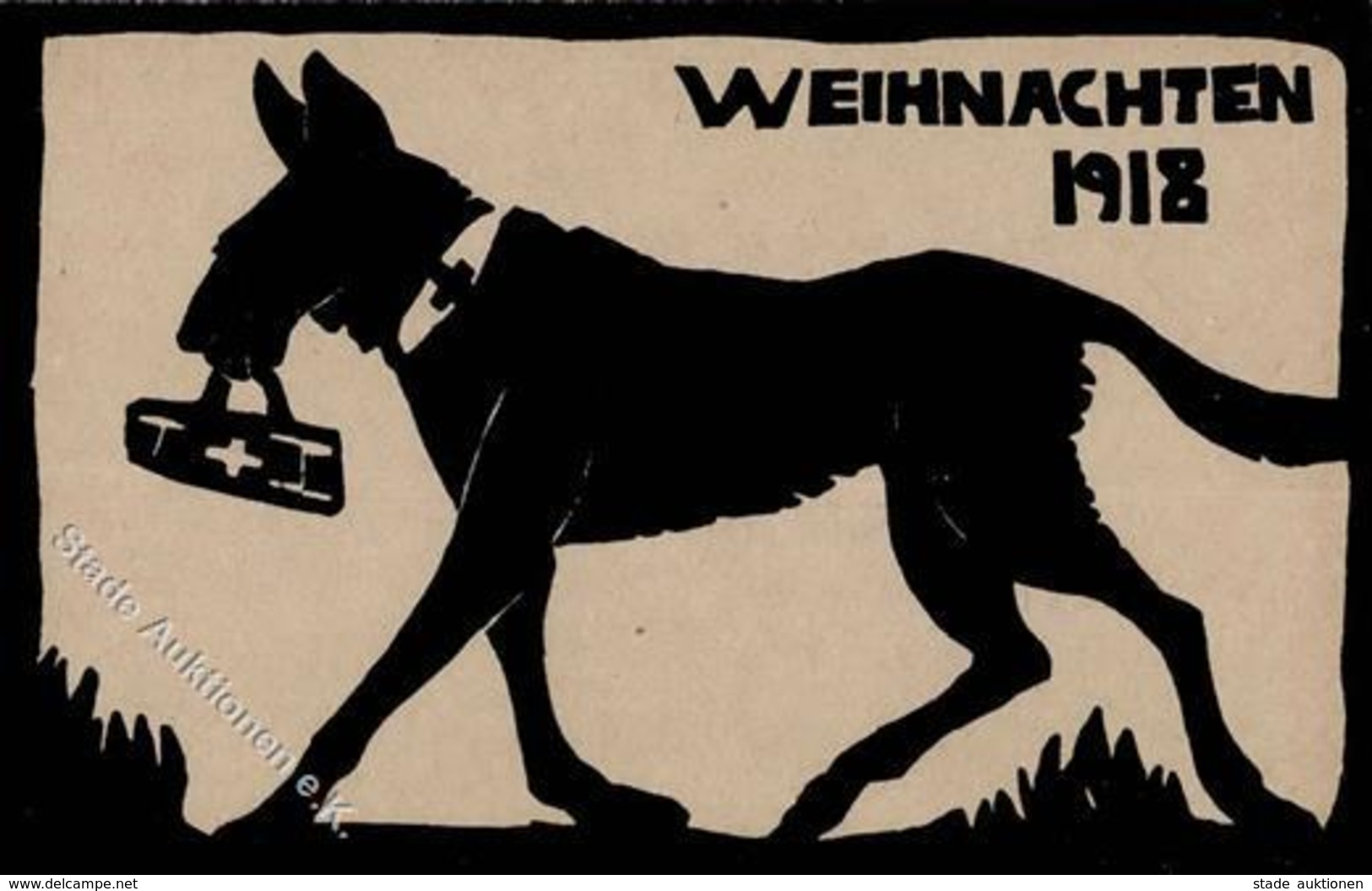 WEIHNACHTEN 1918 - Rotes Kreuz Mobilmachung Sachsen - Schäferhund I - Sonstige & Ohne Zuordnung