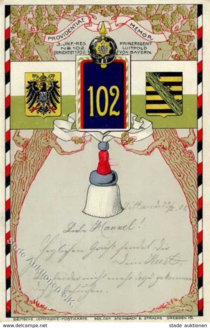 Regiment Zittau (O8800) Nr.  102Inft.-Regt. 1902 I-II - Regimente
