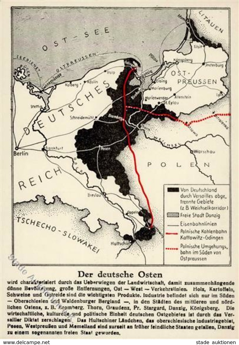 NS-LANDKARTE WK II - Der DEUTSCHE OSTEN I - Weltkrieg 1939-45