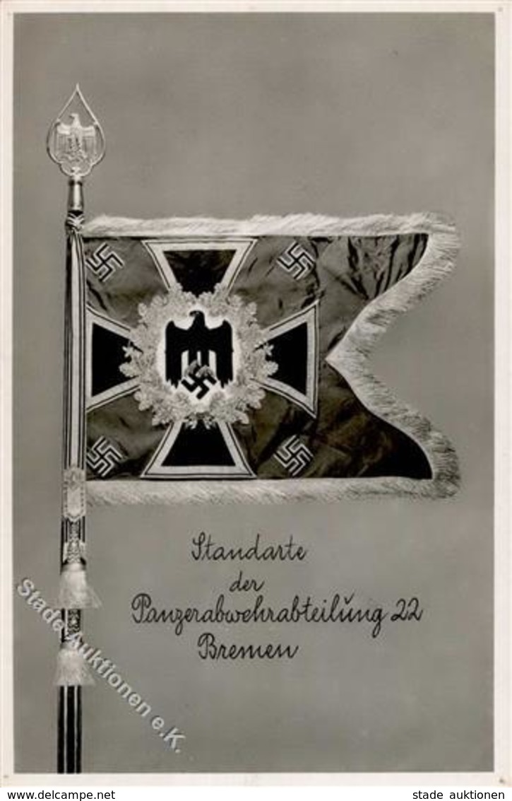 FAHNE/STANDARTE WK II - Standarte Der PANZERABWEHRABTEILUNG 22 BREMEN I - Weltkrieg 1939-45