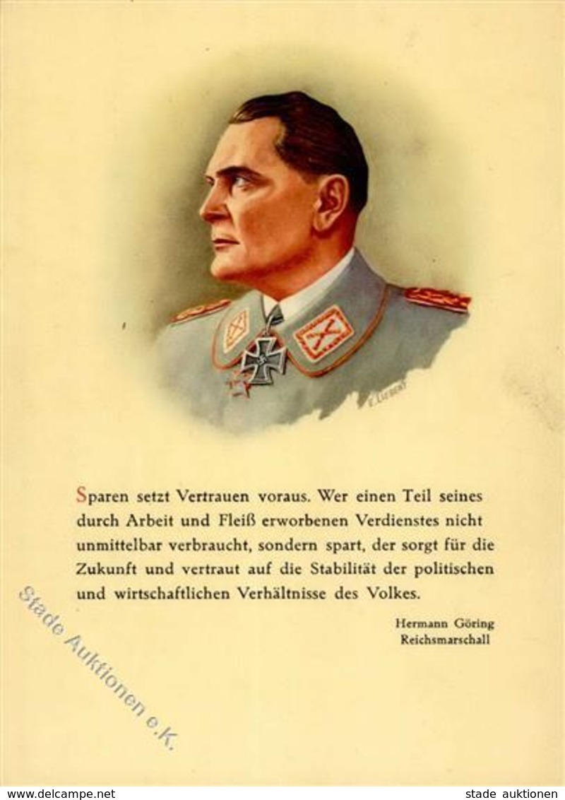 GOERING WK II - Reichsmarschall Hermann Göring Prop-Ak D. DRESDNER BANK - Künstlerkarte Sign. E.Liebert I - Weltkrieg 1939-45