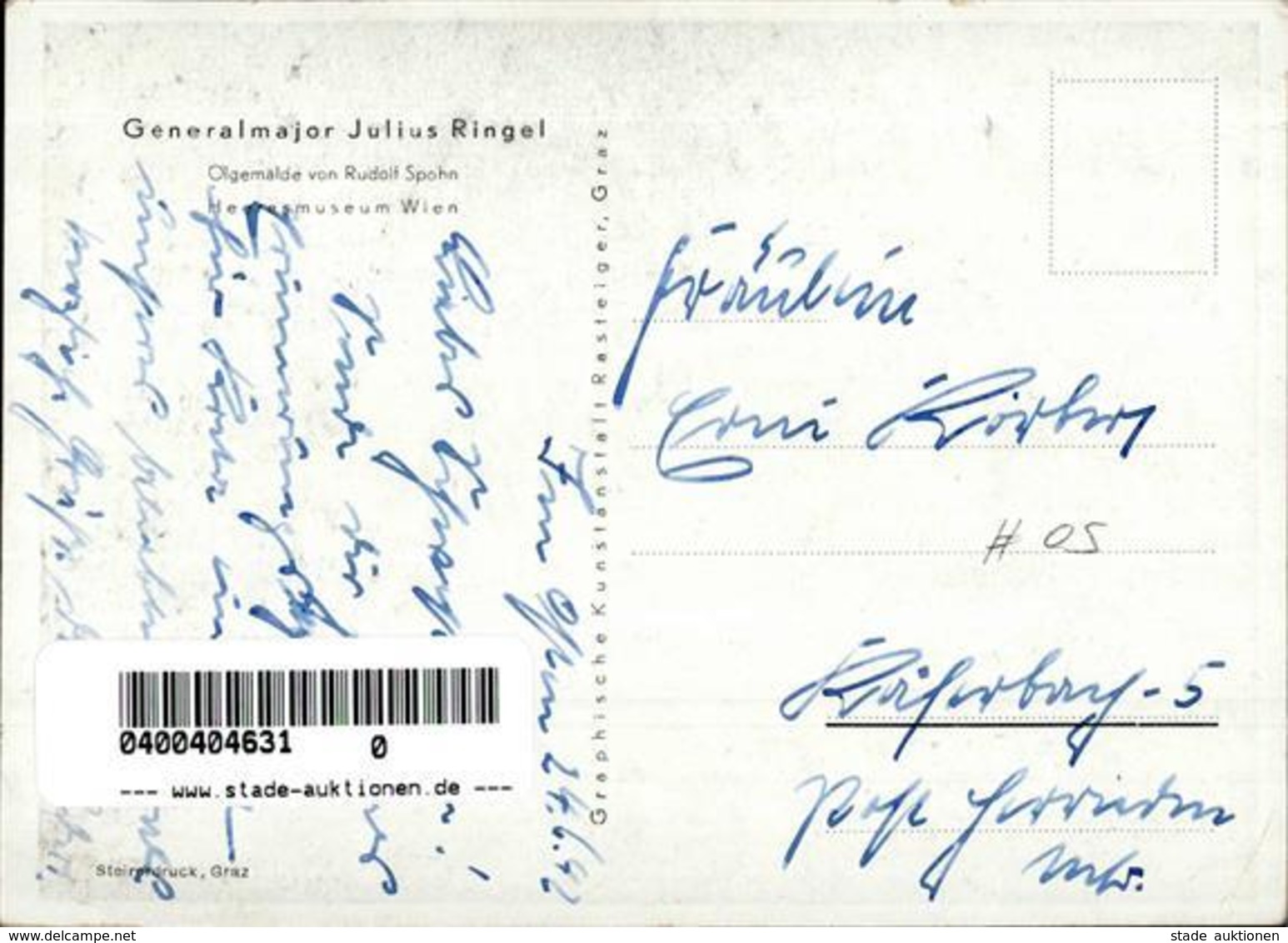 Ritterkreuzträger WK II Ringel, Julius Generalmajor Sign. Spohn, Rudolf I-II (Stauchung) - Oorlog 1939-45