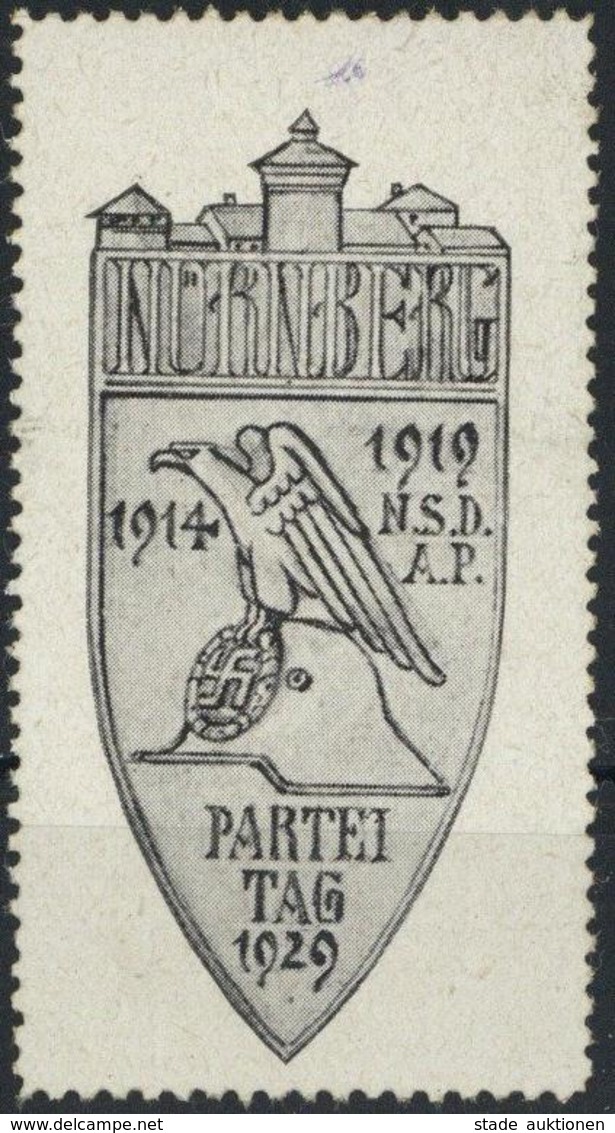 REICHSPARTEIG NÜRNBERG 1929 WK II - Seltene NSDAP-Vignette I - War 1939-45