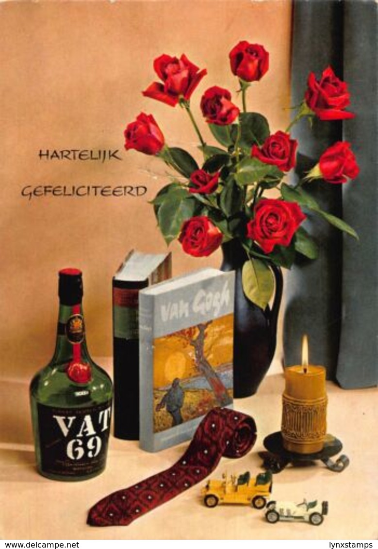 Hartelijk Gefeliciteerd VAT 69 Van Gogh Books, Roses In Vase Postcard - Souvenir De...