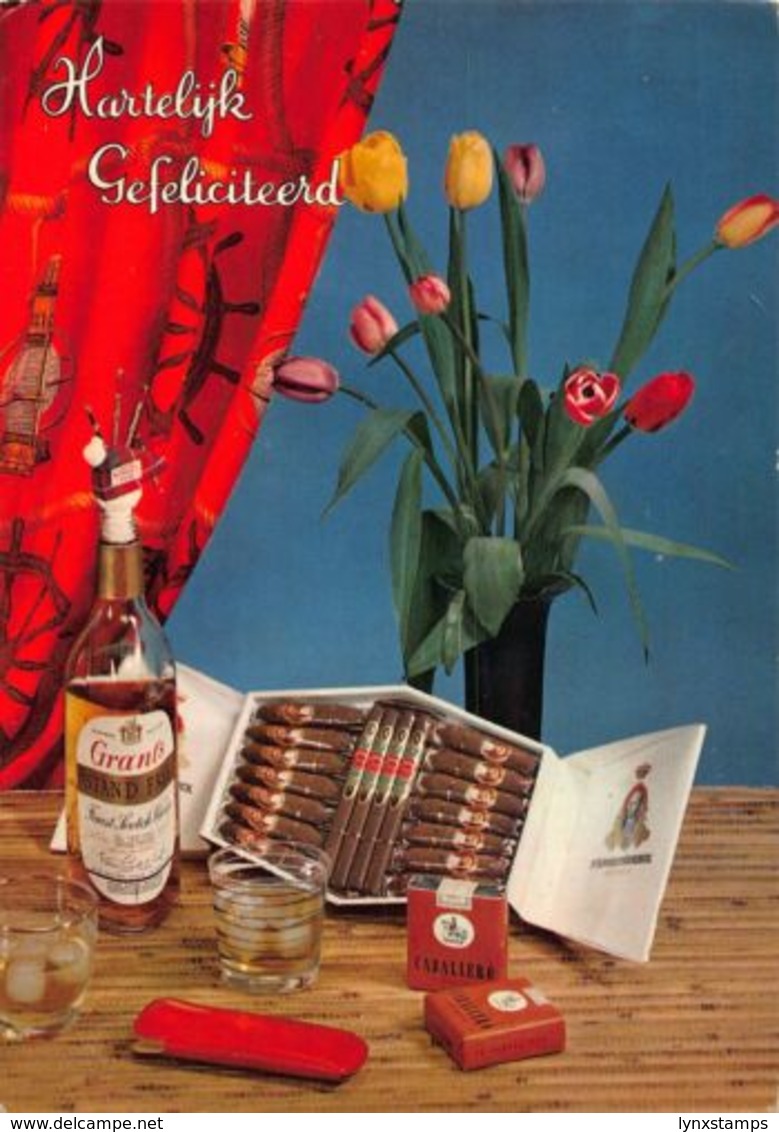 Hartelijk Gefeliciteerd Grants Bottle Alcohol Caballero Postcard - Souvenir De...