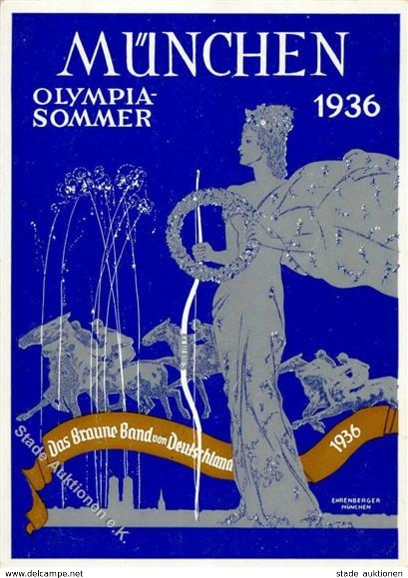 MÜNCHEN WK II - Münchener Olympia-Sommer 1936 - Sign. Künstlerkarte I - Weltkrieg 1939-45