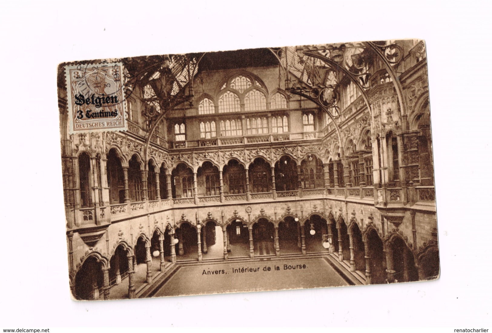 Anvers.Intérieur De La Bourse.Expédié à Anvers.Timbre "Occupation" - Antwerpen