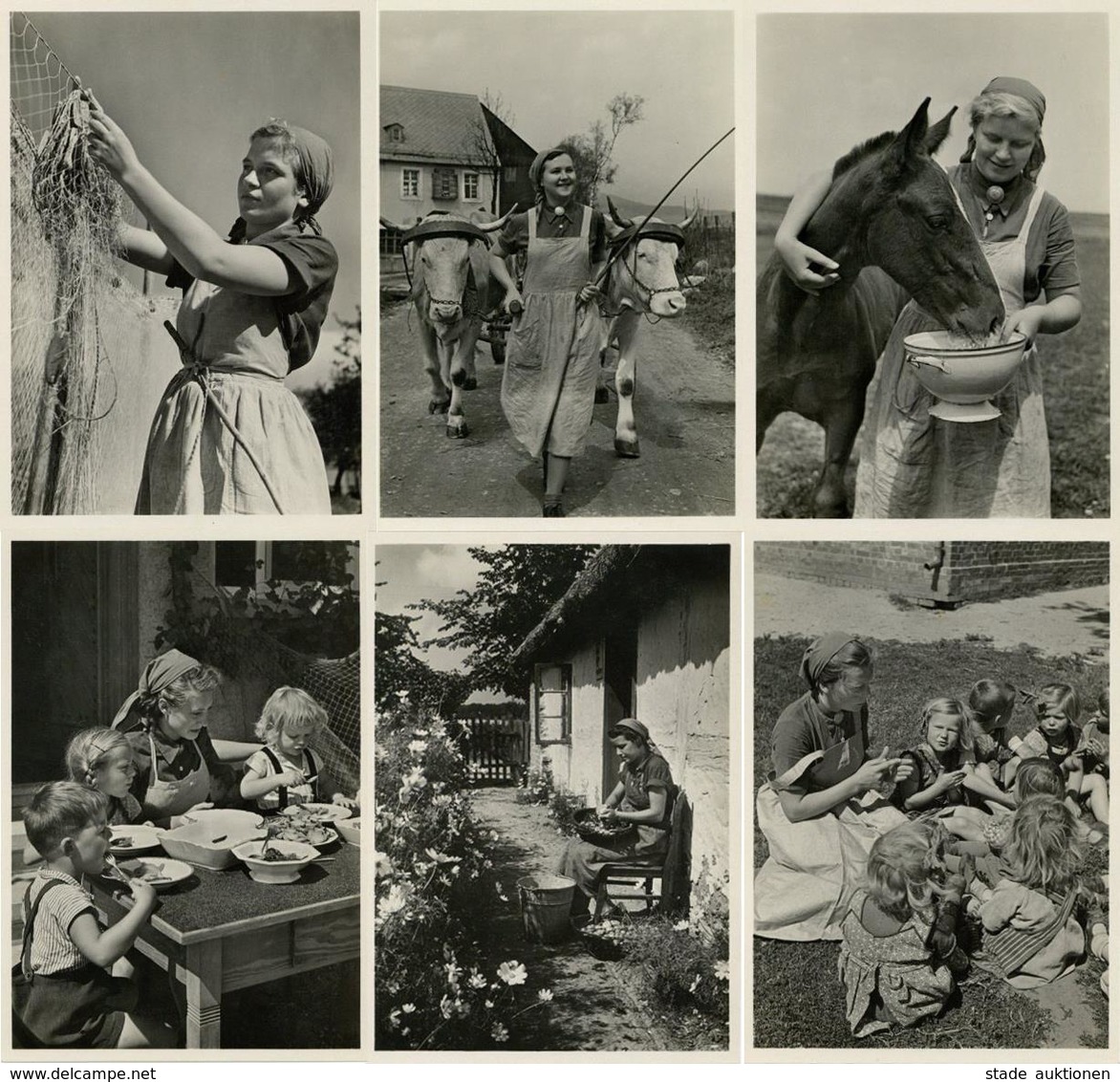 WK II RAD Reichsarbeitsdienst Für Die Weibliche Jugend Lot Mit 9 Foto-Karten I-II - Weltkrieg 1939-45