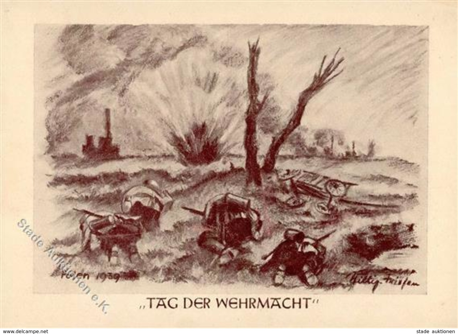 TAG Der WEHRMACHT WK II  - ANNABERG,Erzgeb. - Polen 1939 Sign. Künstlerkarte I-II - Weltkrieg 1939-45
