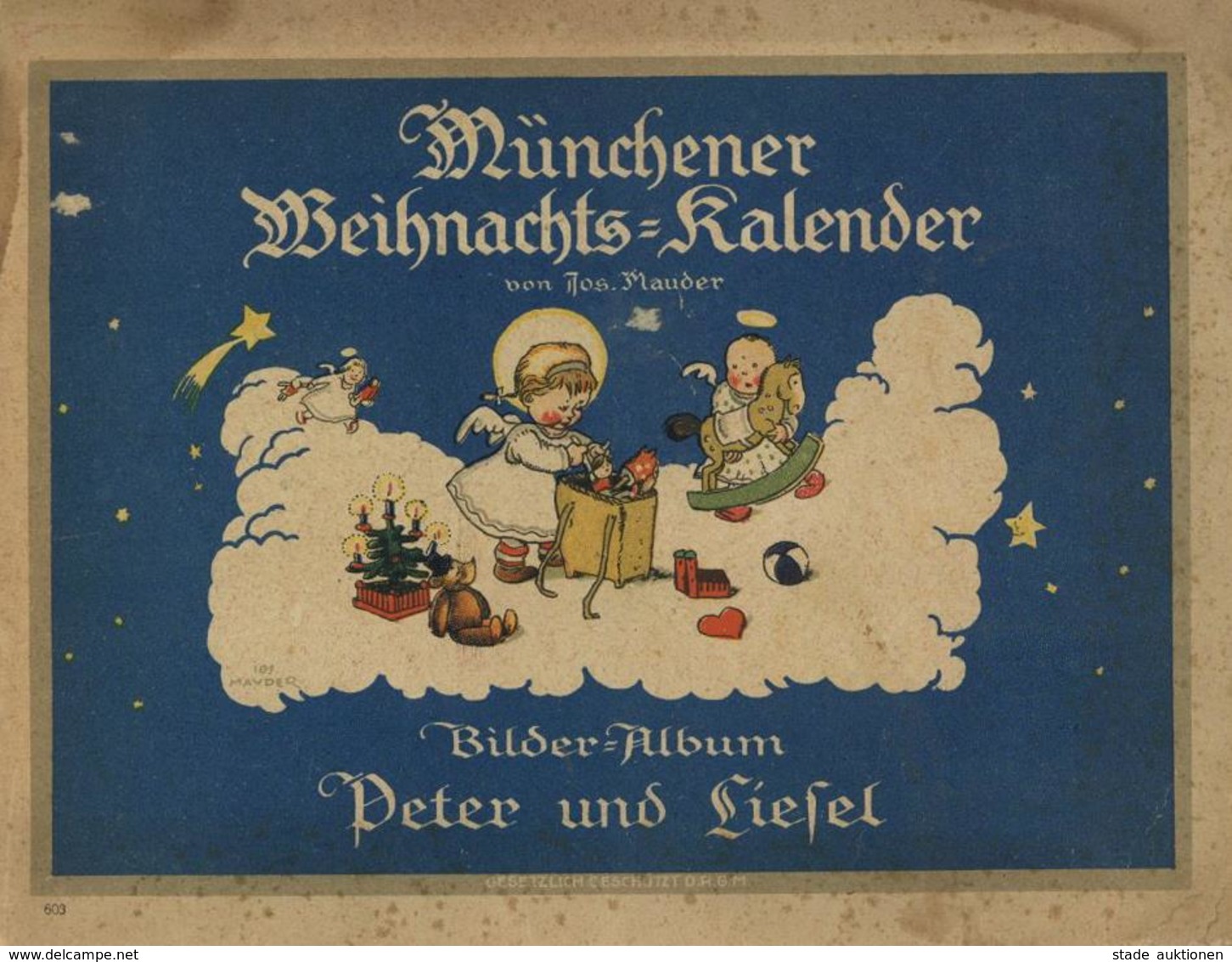 Sammelbild-Album Münchener Weihnachts-Kalender Peter Und Liesel Mauder, Jos. O. Jahr II-(fleckig, Einband Bug) - Weltkrieg 1939-45