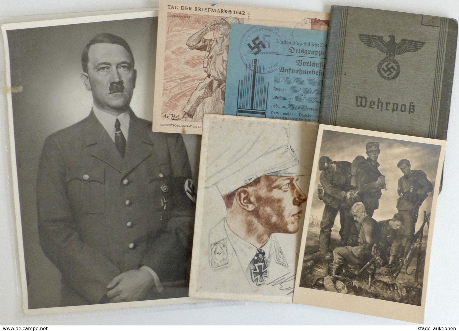 WK II Konvolut U.a. Mit Pressefotos Dokumenten Belegen Willrich U. HDK-Karten Führerbildnis Usw. I-II - Weltkrieg 1939-45