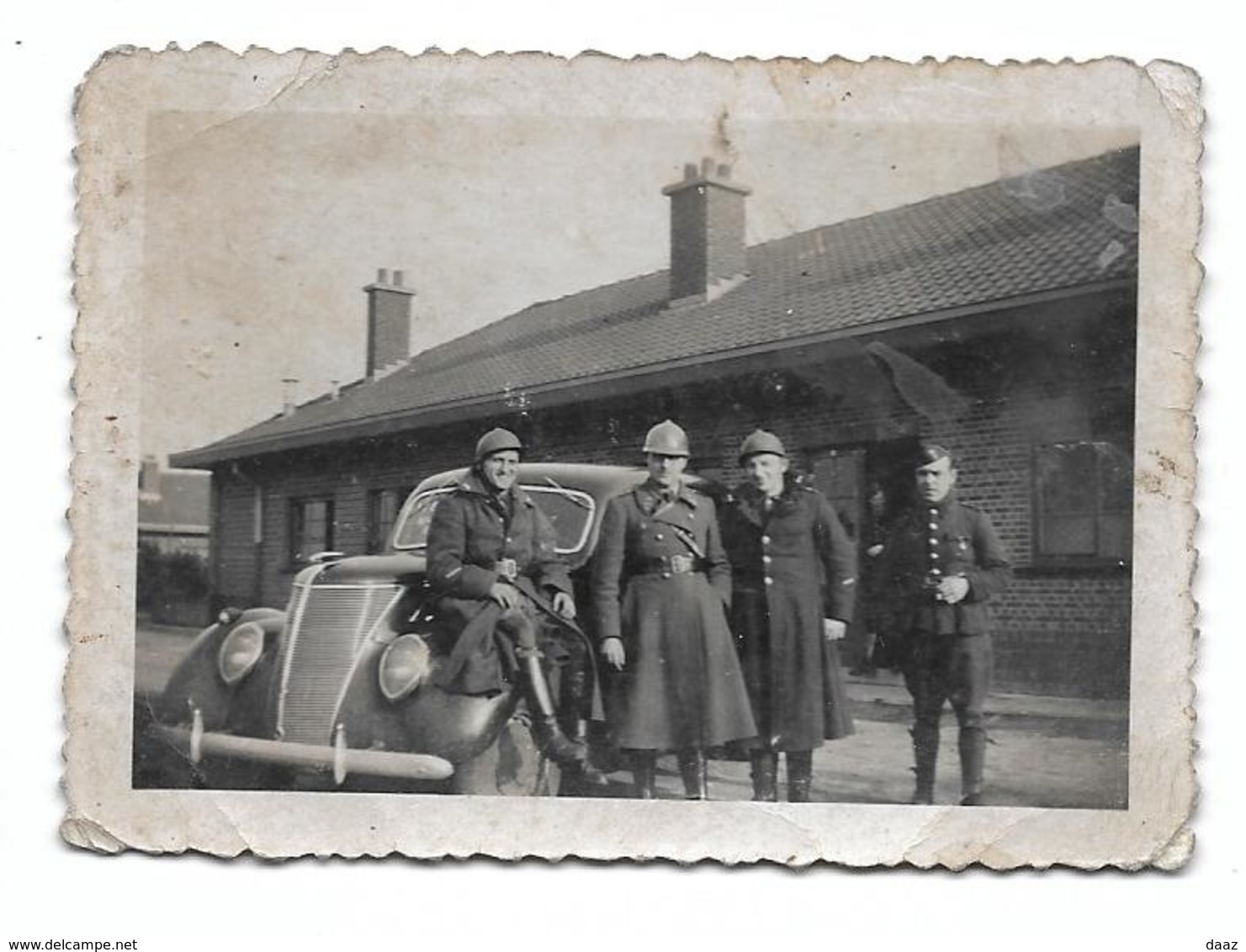 Oldtimer  Voiture Ancienne Automobile Soldats Armée Belge  Photo  9x6,5 - Automobiles