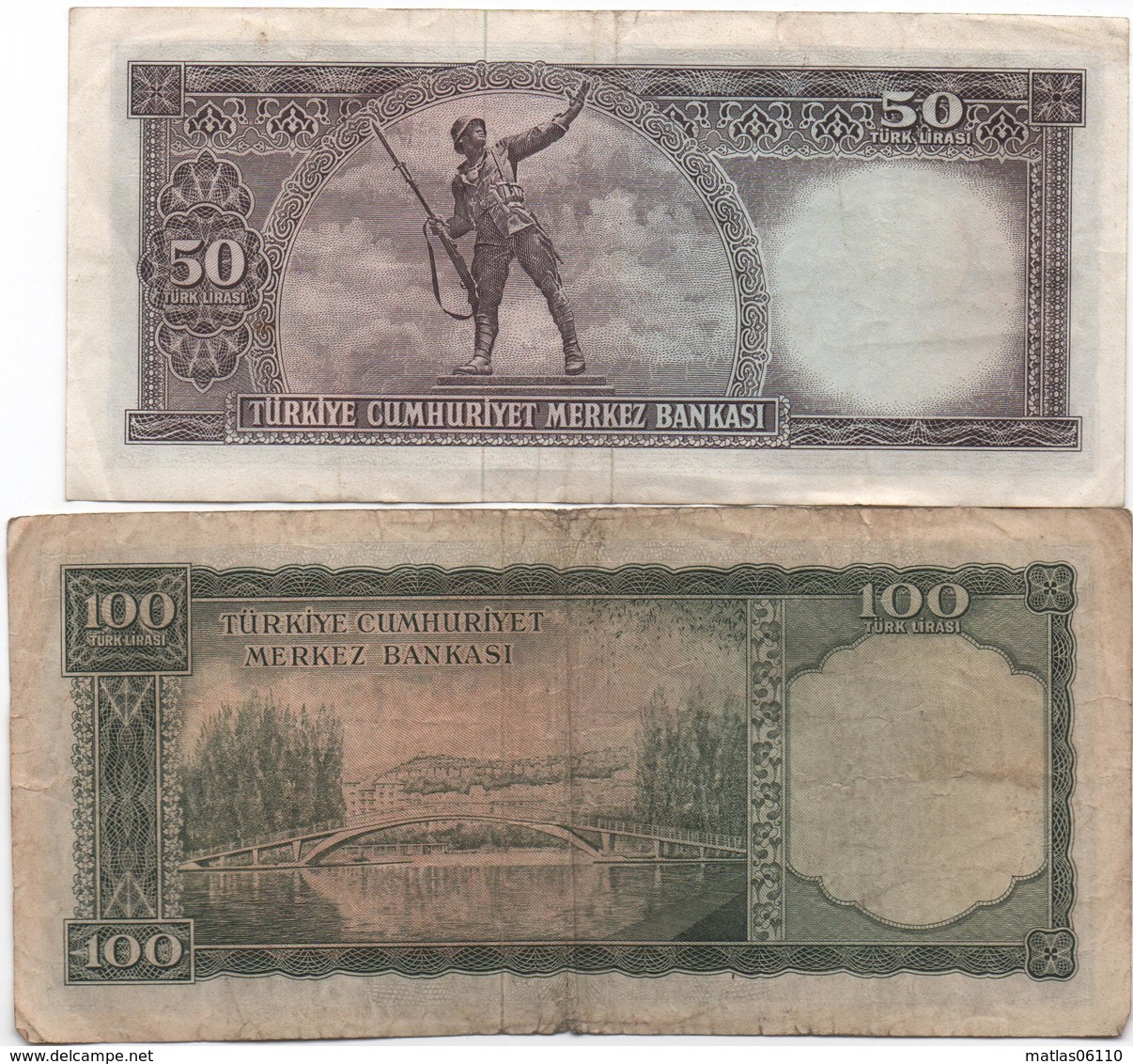 TURQUIE - 1951/1960 -  2 Billets De 50 Et De 100 Lira  - Voir Scans - Turkey