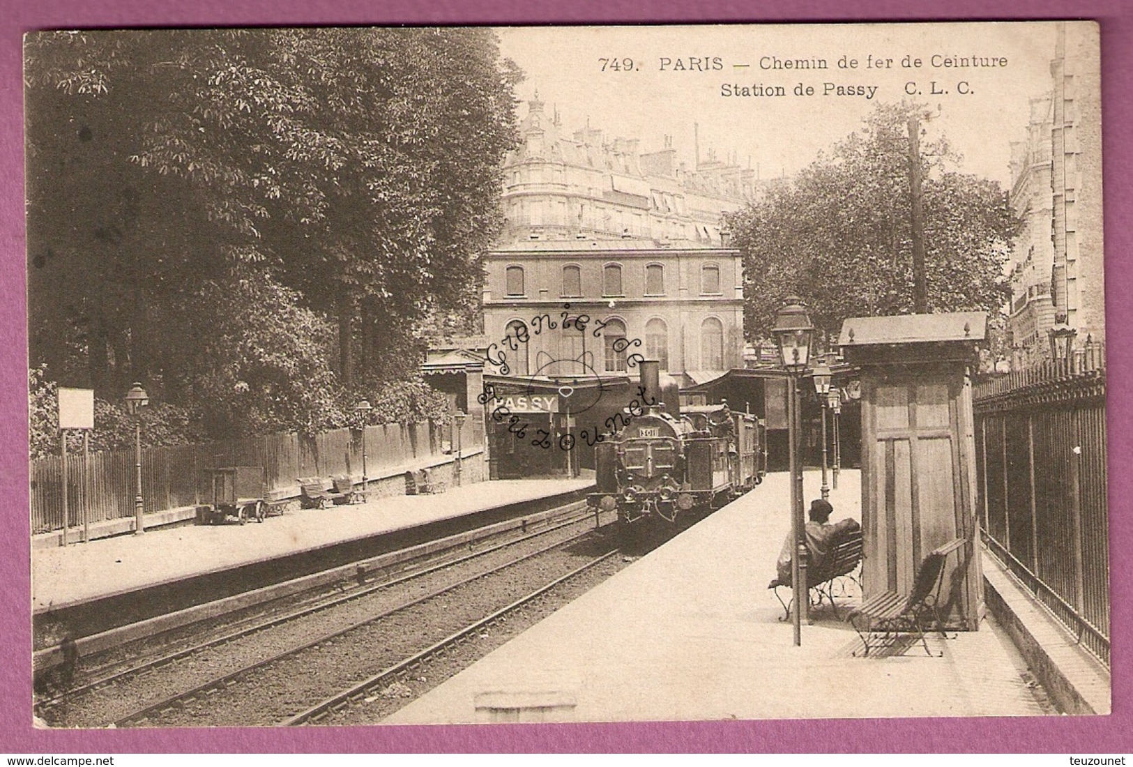 Cpa Paris Chemin De Fer De Ceinture Station De Passy - éditeur CLC N°749 - Trasporto Pubblico Stradale