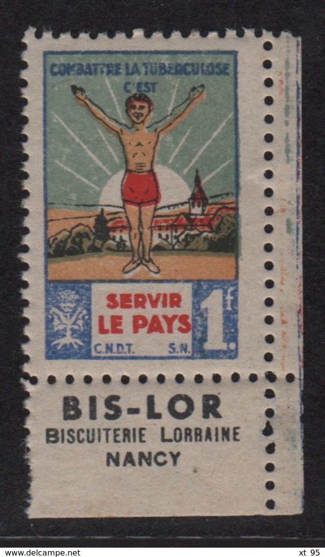 Combattre La Tuberculose C Est Servir Le Pays - Bis-Lor Biscuitterie Lorraine Nancy - Meurthe Et Moselle - 1944 - ** - Tuberkulose-Serien