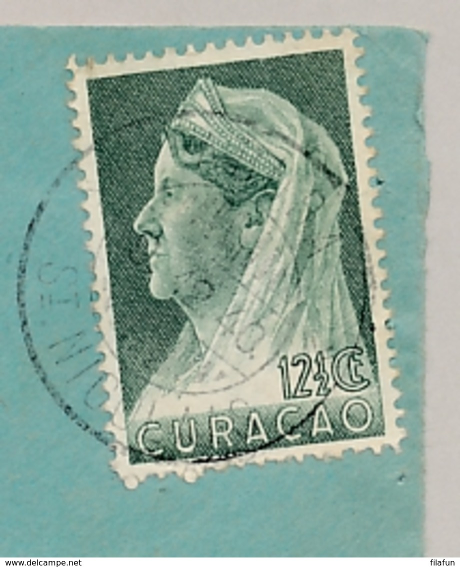 Curacao - 1940 -  12,5 Cent Wilhelmina Op Censored Cover Van KB Aruba/St Nicolaas Naar USA - Censuurstempel H1 - Blue - Curaçao, Nederlandse Antillen, Aruba