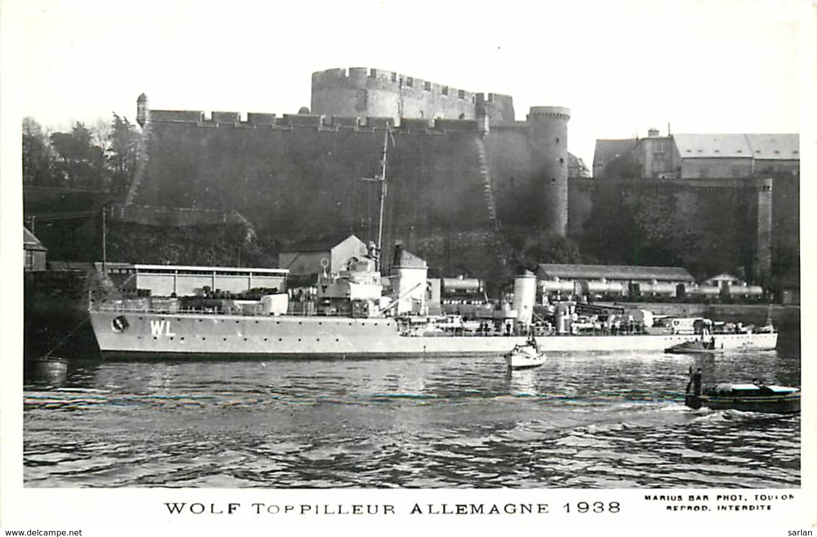 WOLF , 1938 , Torpilleur Allemagne , Photo Marius Bar A Toulon , * 393 05 - Guerre