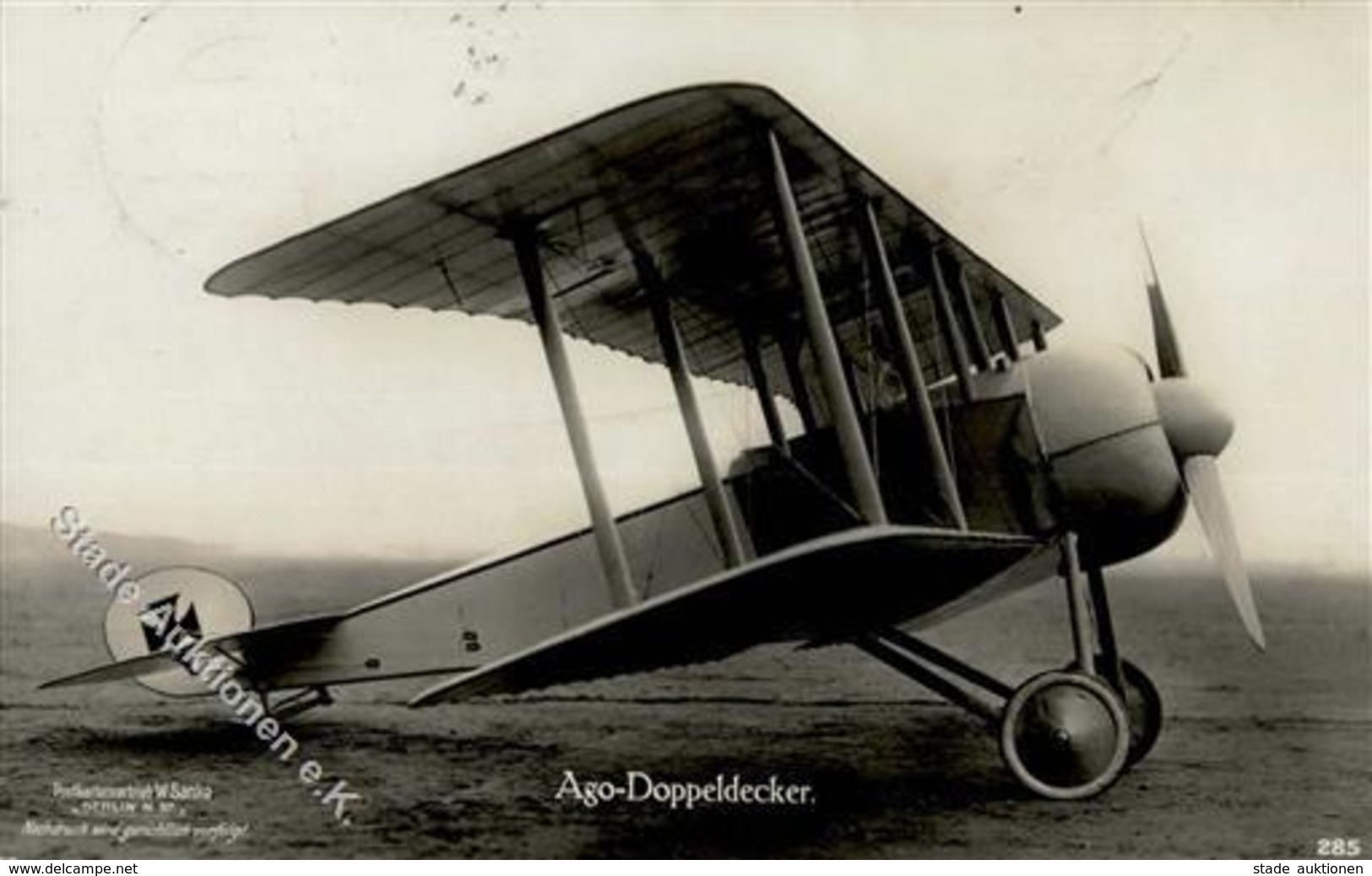 SANKE - Flugzeug Nr. 285 Ago-Doppeldecker O Johannisthal 1917 I Aviation - Sonstige & Ohne Zuordnung