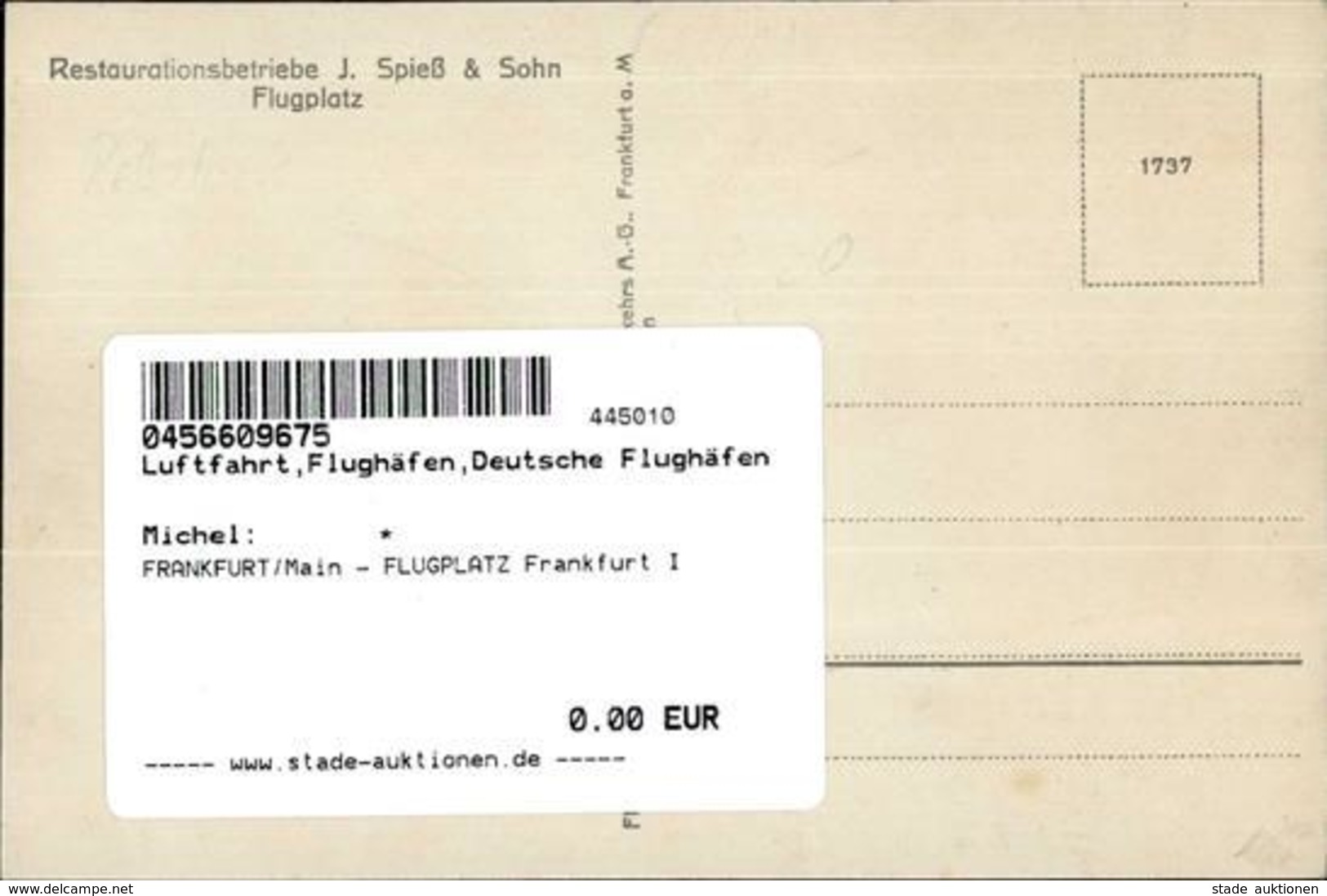 FRANKFURT/Main - FLUGPLATZ Frankfurt I - Other & Unclassified