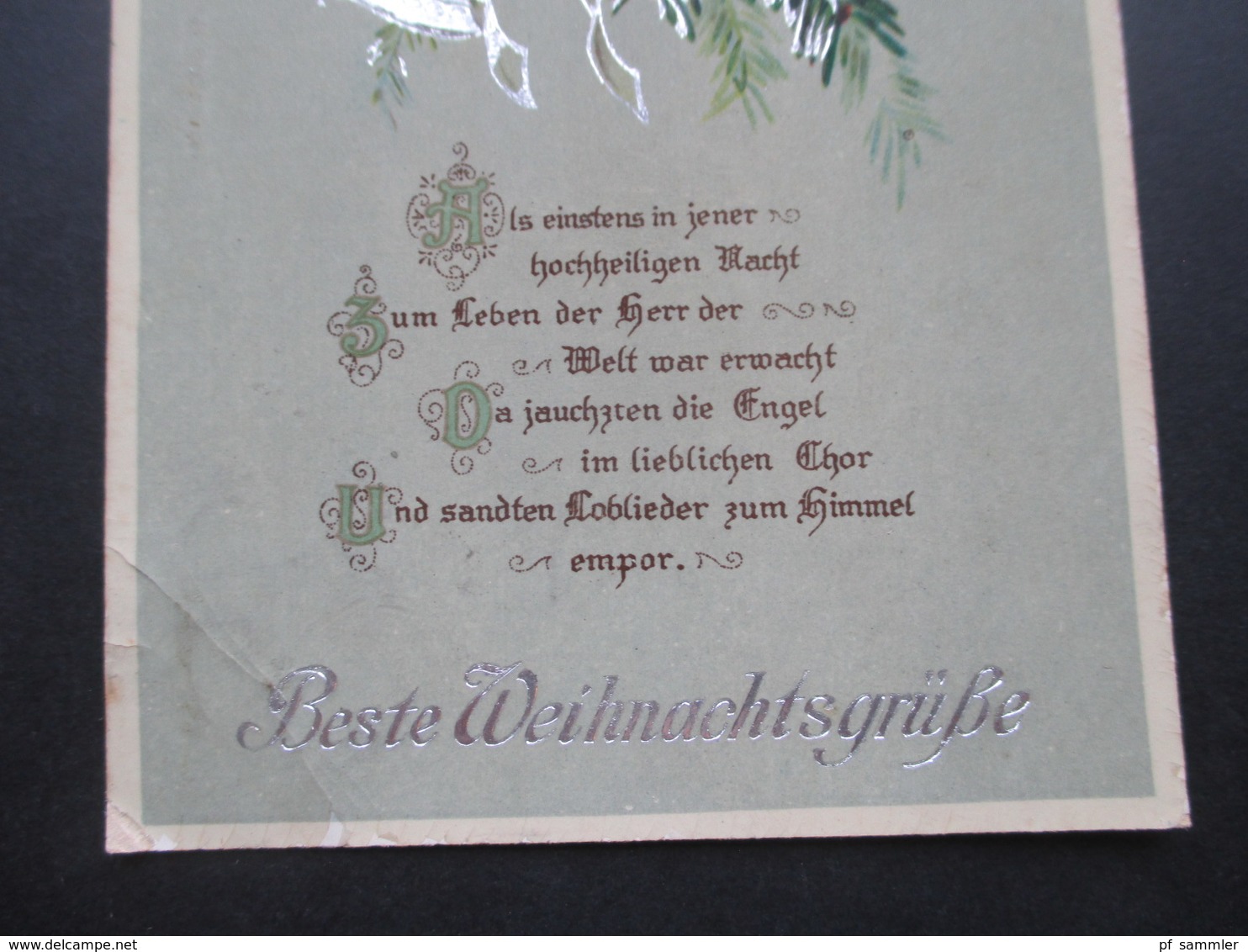 Weihnachtskarte 24.12.1917 Weihnachtslied / Beste Weihnachtsgrüße Tannenzweige Mit Glocken Verlag HWB - Autres & Non Classés
